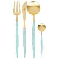 Cutipol Набор столовых приборов Goa Gold Matte Turquoise на 6 персон 24 пр. (GO.006.TGB)