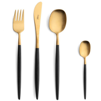 Cutipol Набор столовых приборов Nau Gold Matte Black на 6 персон 24 пр. (NA.006.GB)